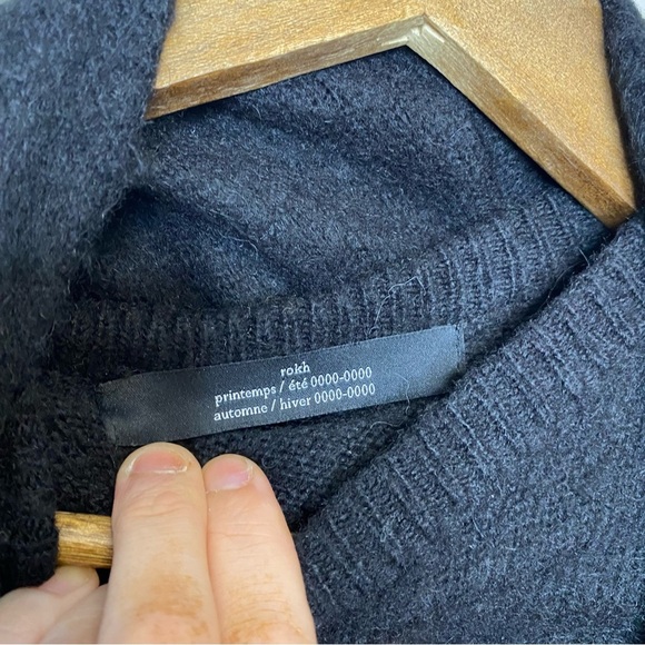 ROKH Double Tie Front Sweater in black size small - Picture 8 of 13